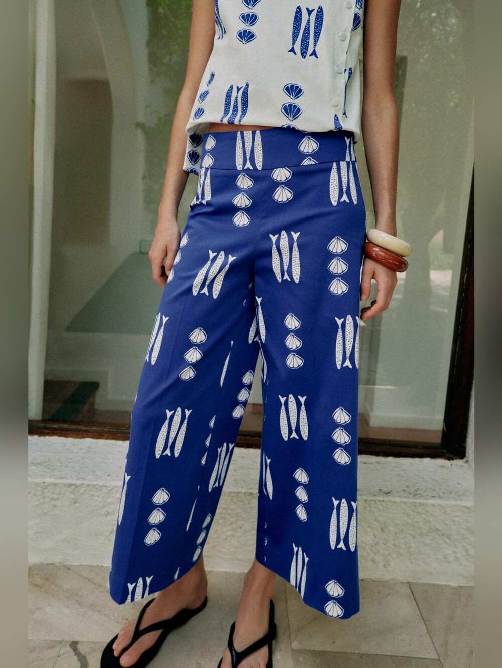 ZARA PRINTED TIE CULOTTES